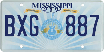 MS license plate BXG887