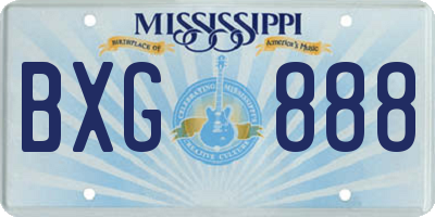 MS license plate BXG888