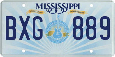 MS license plate BXG889