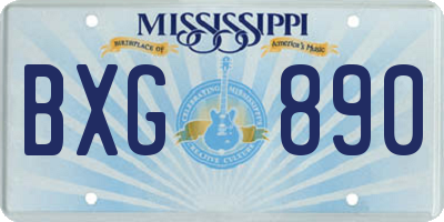 MS license plate BXG890