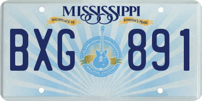 MS license plate BXG891