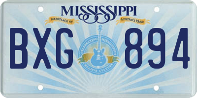MS license plate BXG894