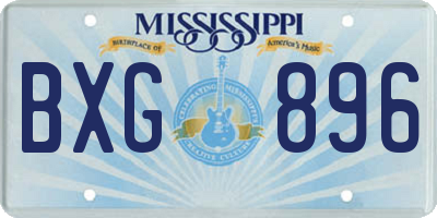 MS license plate BXG896