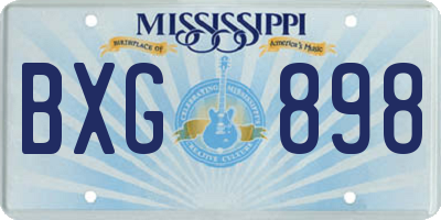 MS license plate BXG898