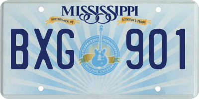 MS license plate BXG901