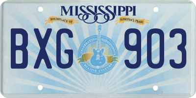 MS license plate BXG903
