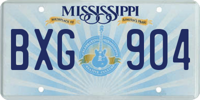 MS license plate BXG904