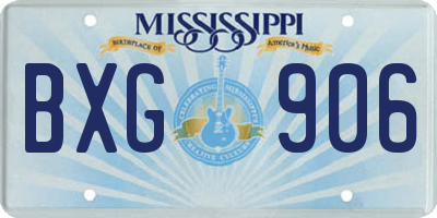MS license plate BXG906