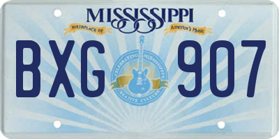 MS license plate BXG907