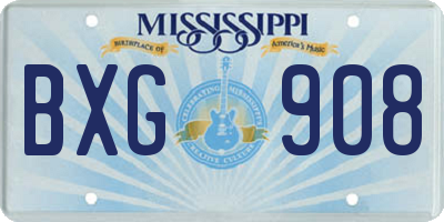 MS license plate BXG908