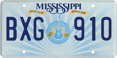 MS license plate BXG910