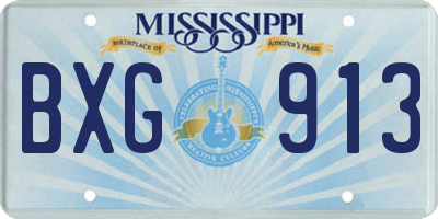 MS license plate BXG913