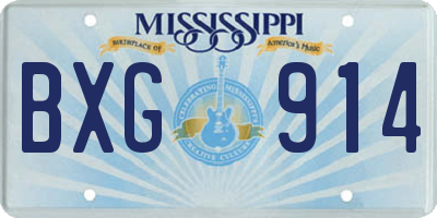 MS license plate BXG914