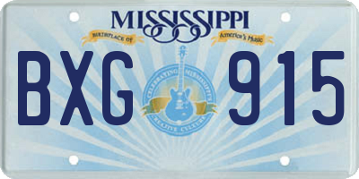 MS license plate BXG915
