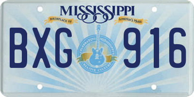 MS license plate BXG916