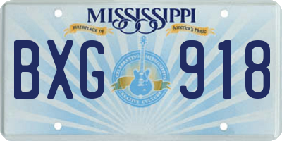MS license plate BXG918