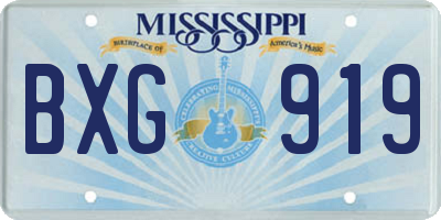 MS license plate BXG919
