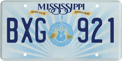 MS license plate BXG921