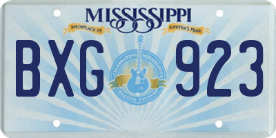 MS license plate BXG923