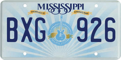 MS license plate BXG926