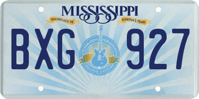 MS license plate BXG927