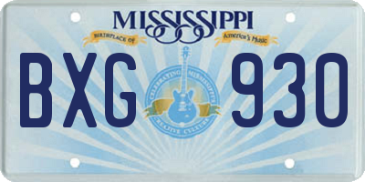 MS license plate BXG930