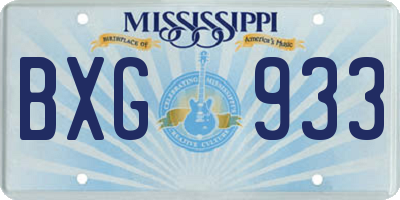 MS license plate BXG933