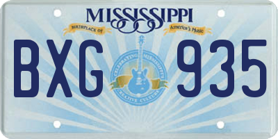 MS license plate BXG935
