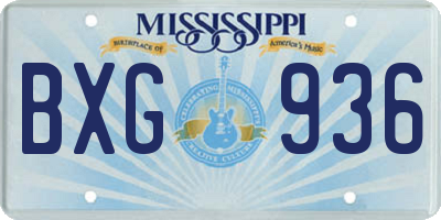 MS license plate BXG936