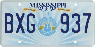 MS license plate BXG937