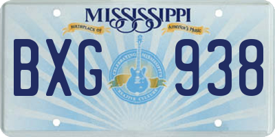 MS license plate BXG938