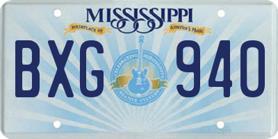MS license plate BXG940