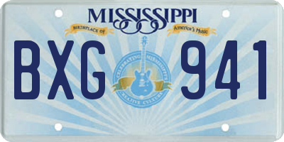 MS license plate BXG941