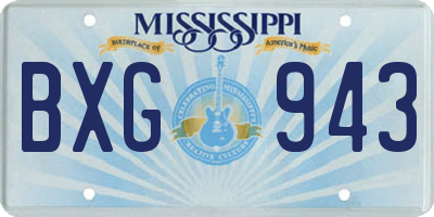 MS license plate BXG943