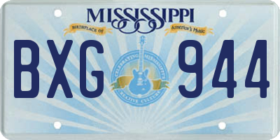 MS license plate BXG944