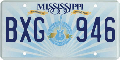 MS license plate BXG946