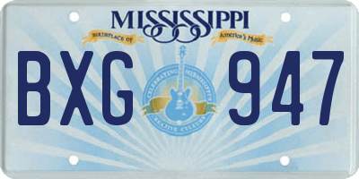 MS license plate BXG947