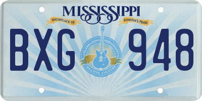 MS license plate BXG948