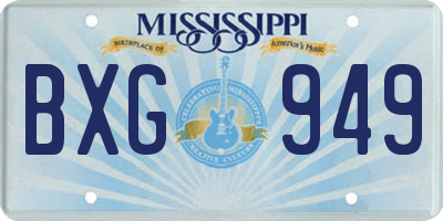MS license plate BXG949