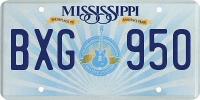 MS license plate BXG950