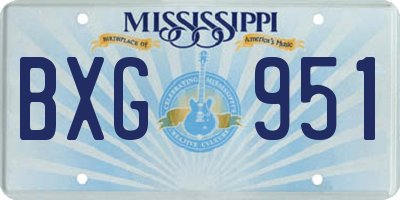MS license plate BXG951