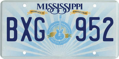MS license plate BXG952