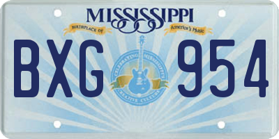 MS license plate BXG954