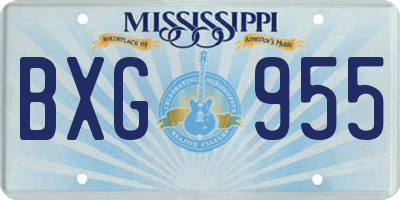 MS license plate BXG955