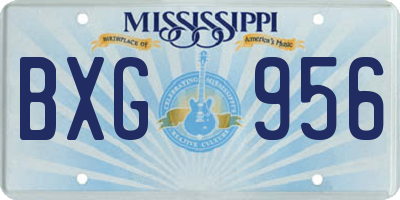 MS license plate BXG956