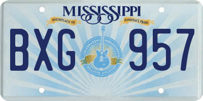 MS license plate BXG957