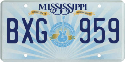 MS license plate BXG959