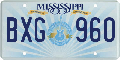 MS license plate BXG960