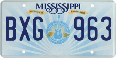 MS license plate BXG963