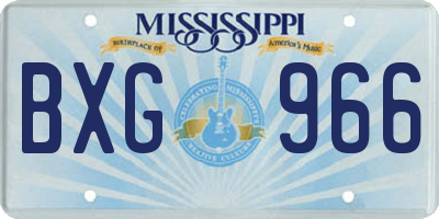 MS license plate BXG966